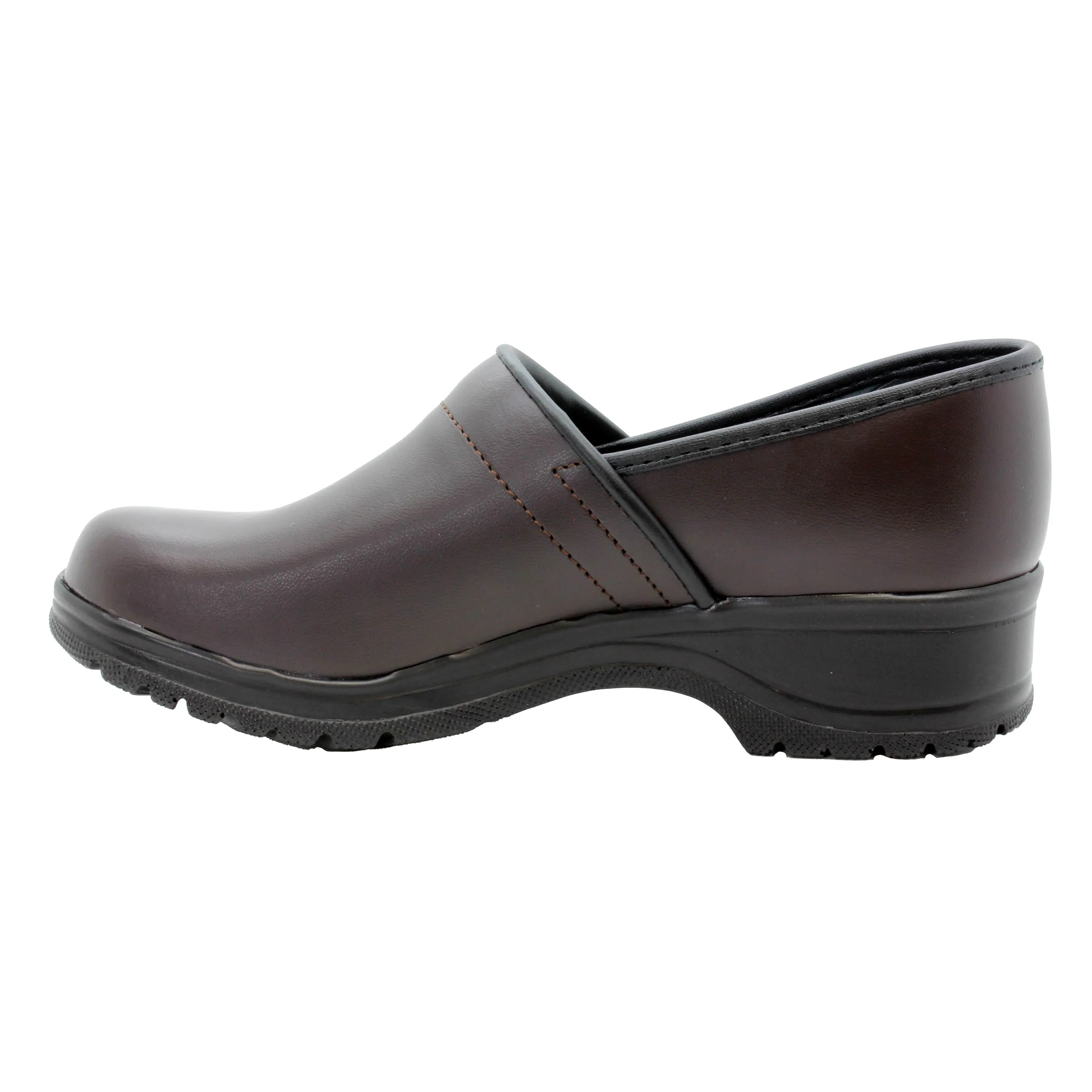 BJORK Flex Pro Closed Back Brown Leather Clogs