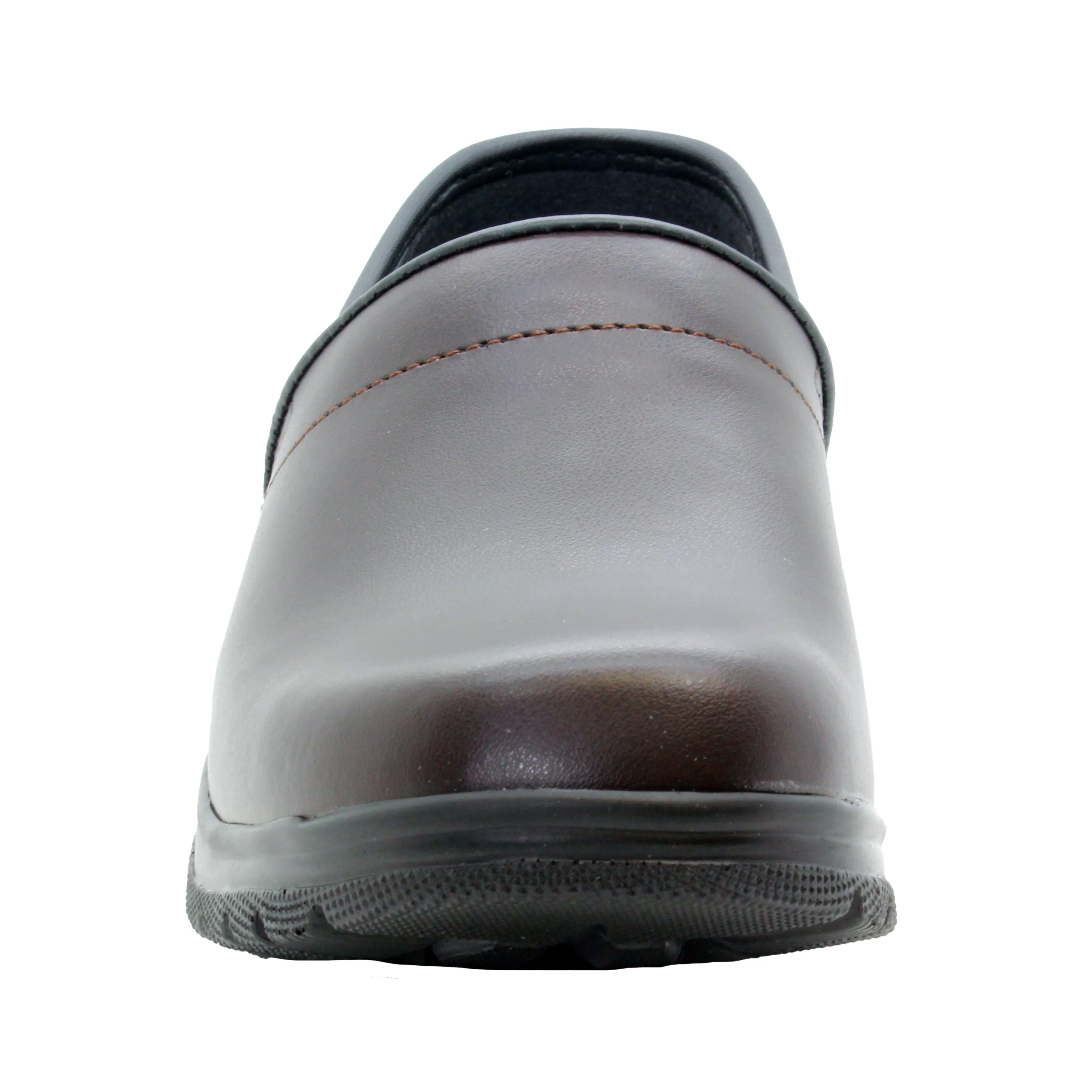 BJORK Flex Pro Closed Back Brown Leather Clogs