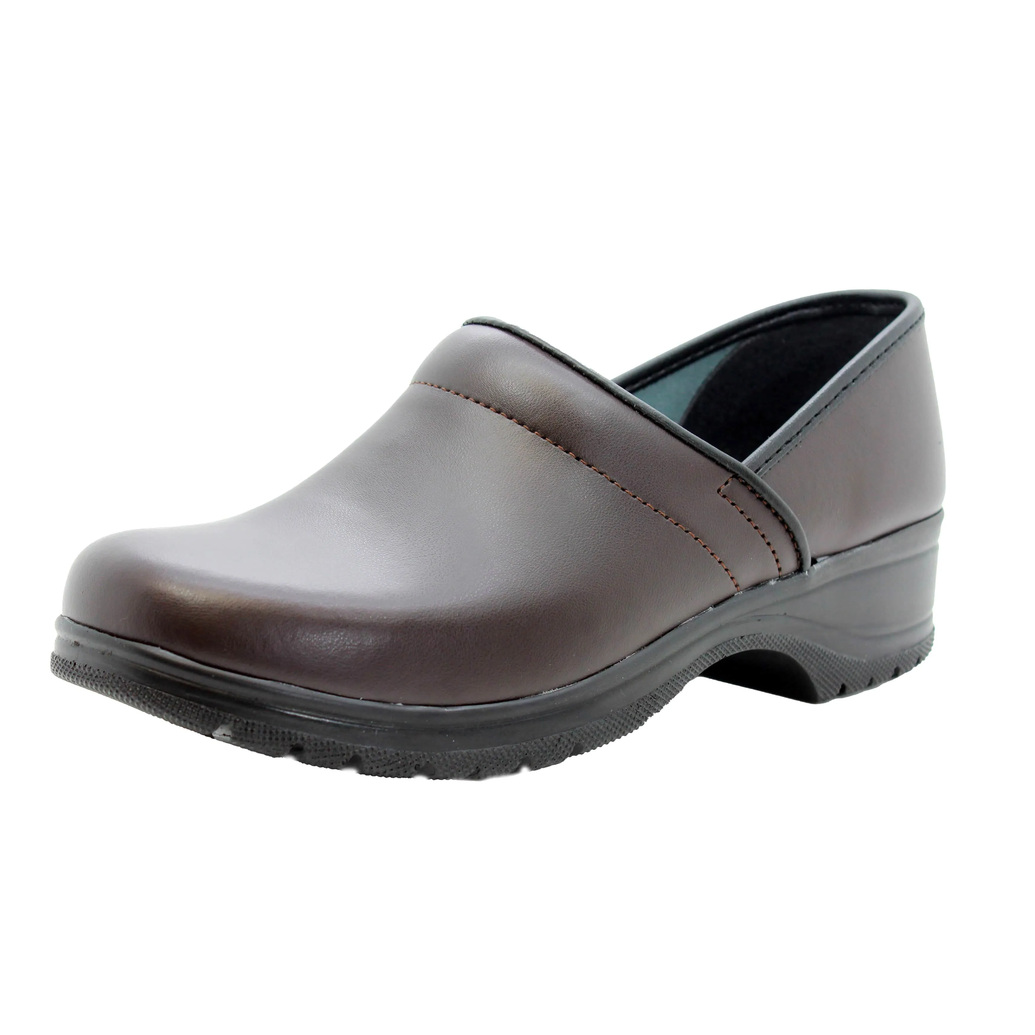 BJORK Flex Pro Closed Back Brown Leather Clogs