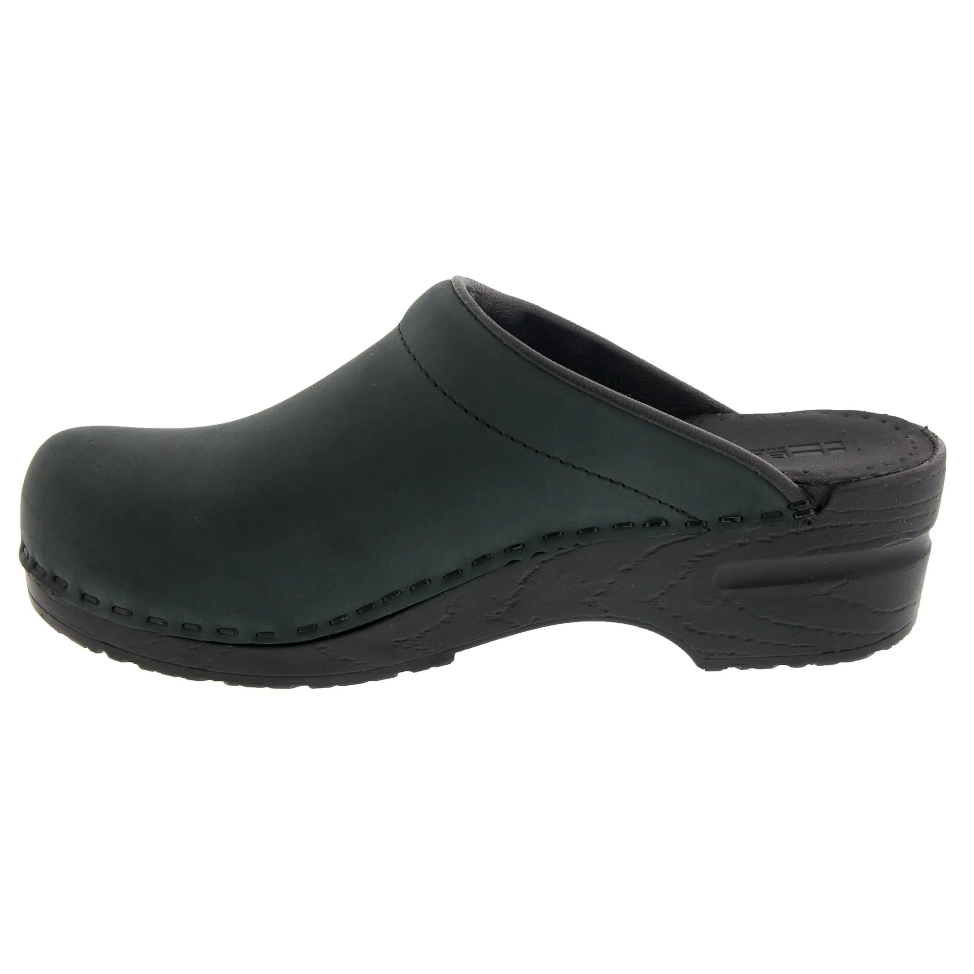 BJORK SARA OPEN BACK Oiled Leather Clogs