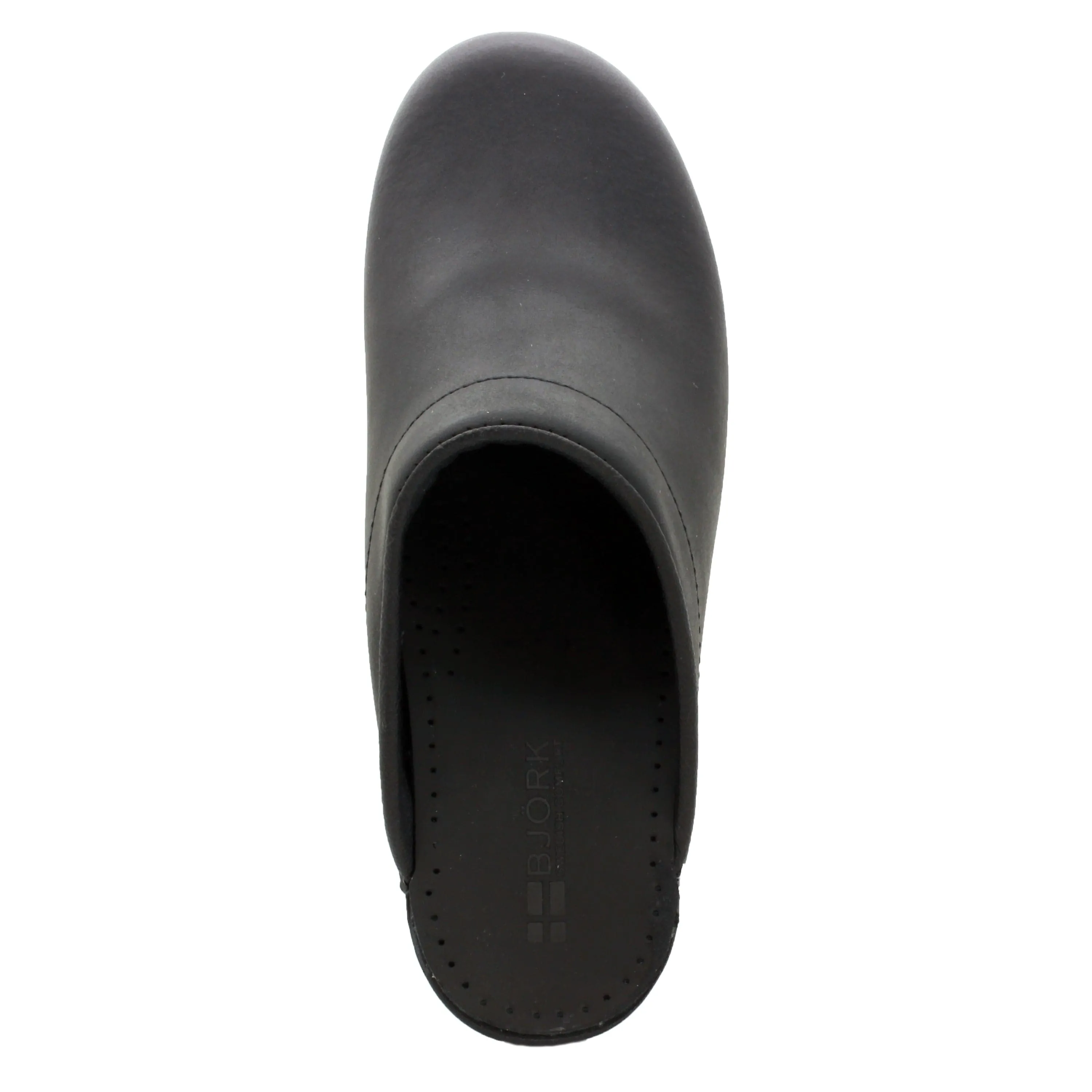 BJORK SARA OPEN BACK Oiled Leather Clogs