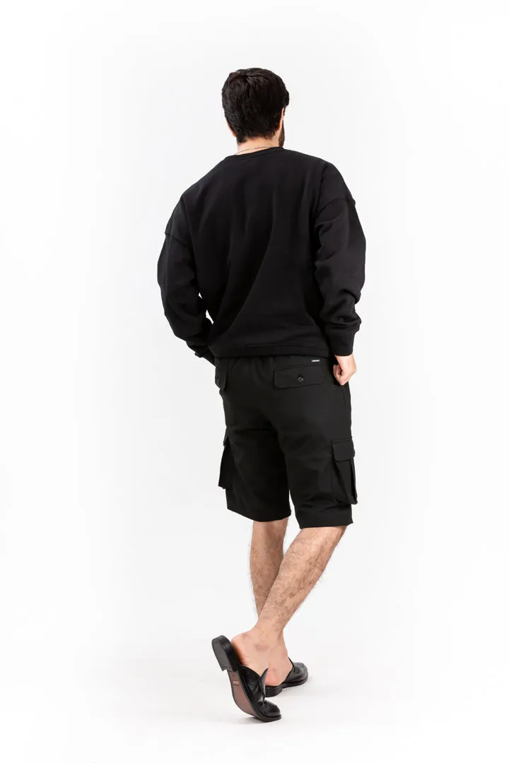 Black All Weather Stretch Cargo Shorts