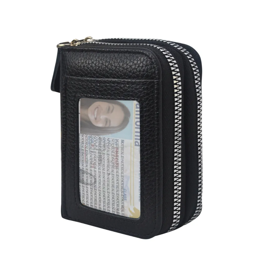 Black Faux Leather NGIL Zippered Wallet