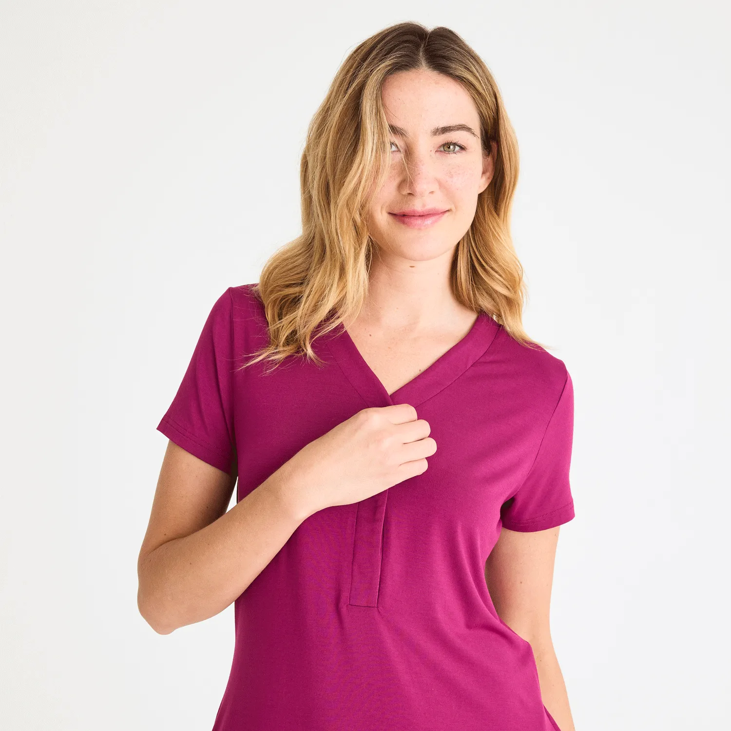 bordeaux modal magnetic blissful short sleeve sleep shirt