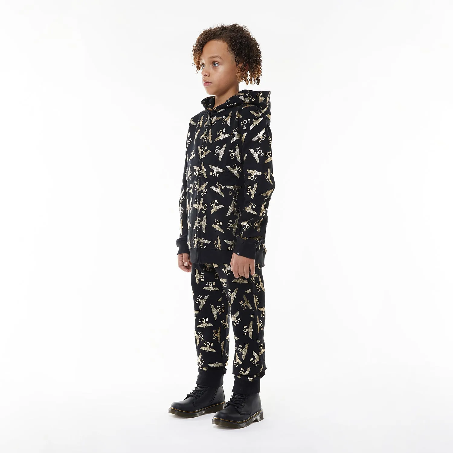 BOY EAGLE REPEAT KIDS JOGGERS - BLACK/GOLD