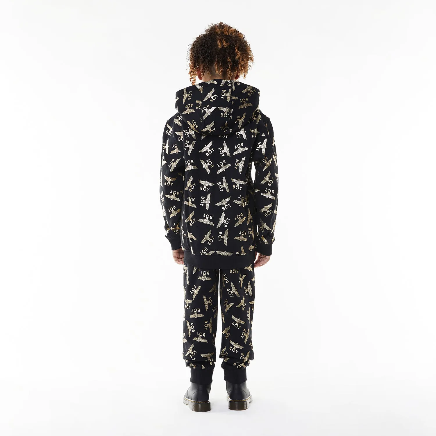 BOY EAGLE REPEAT KIDS JOGGERS - BLACK/GOLD