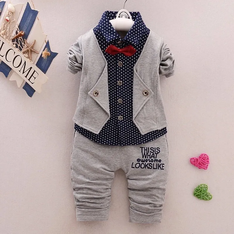 Boys Gentleman Bow Tie Suit 2 Pcs Set