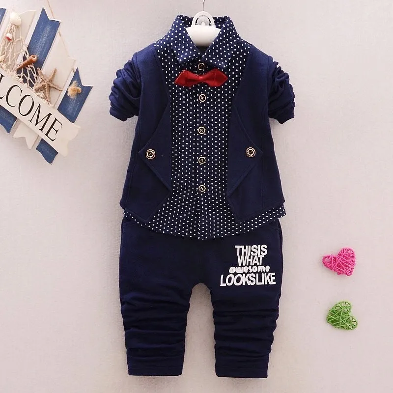 Boys Gentleman Bow Tie Suit 2 Pcs Set