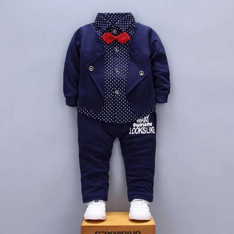 Boys Gentleman Bow Tie Suit 2 Pcs Set