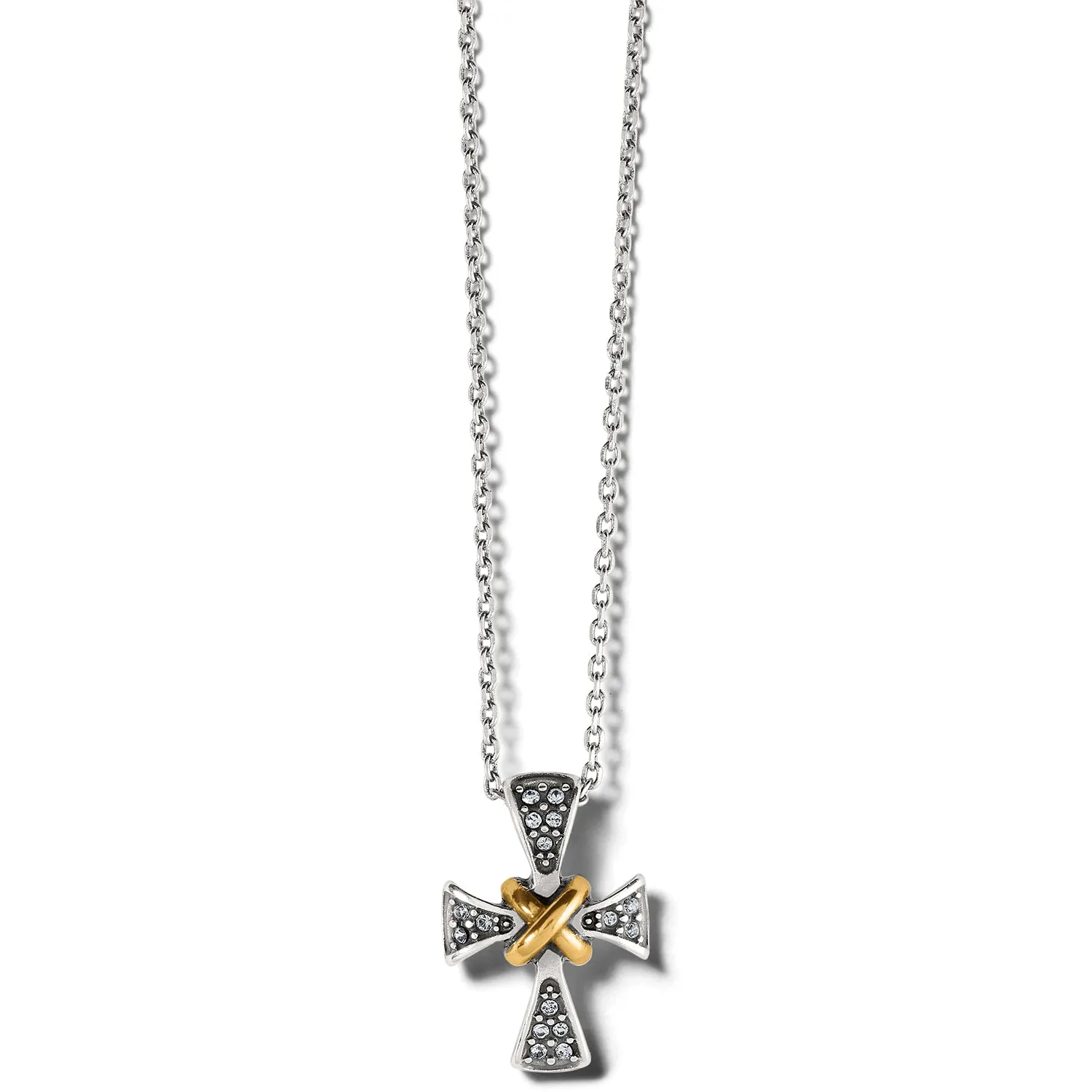 Brighton Meridian Two Tone Mini Cross Necklace