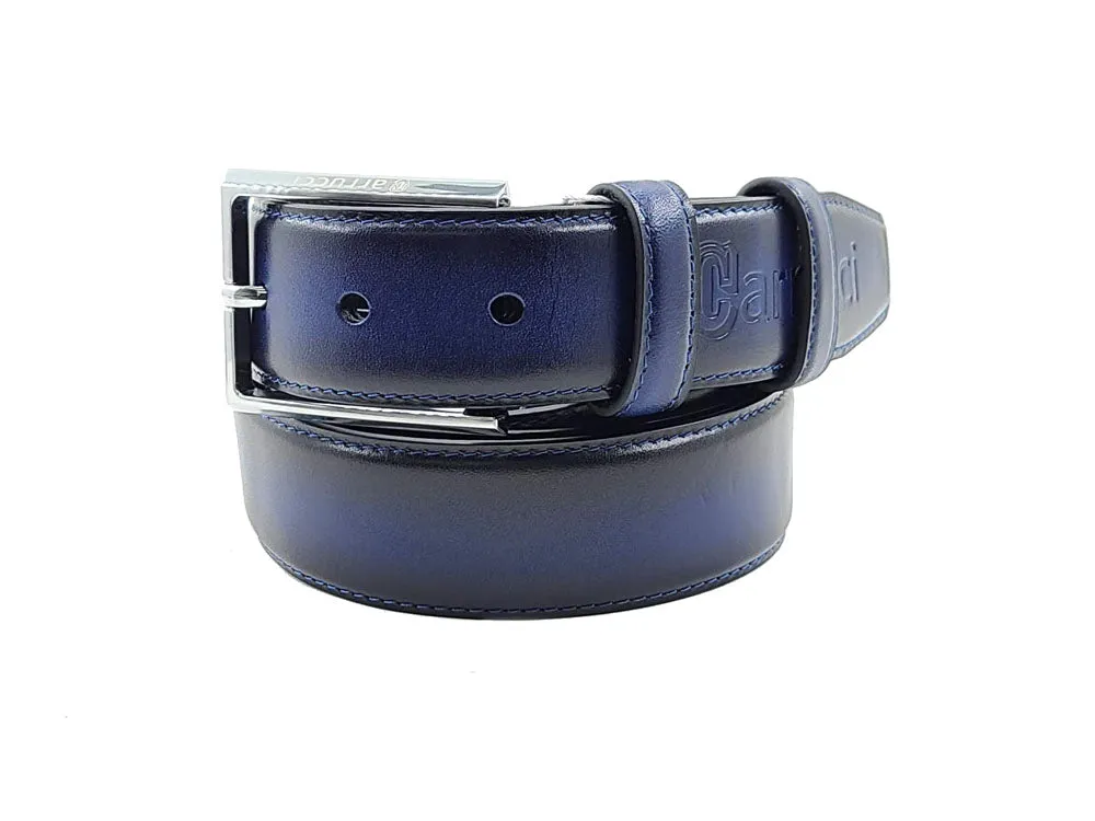 Burnished Calfskin Leather Belt