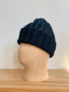 Cableami Navy Cotton Knit Cap