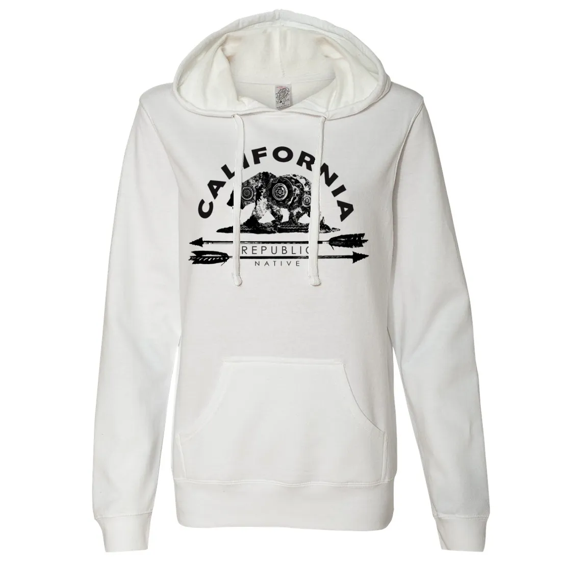 California Arrow Bear Ladies Lightweight Fitted Hoodie