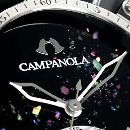 CAMPANOLA MOON PHASE BLACK LACQUER PEARL WOMEN WATCH EZ2000-14E