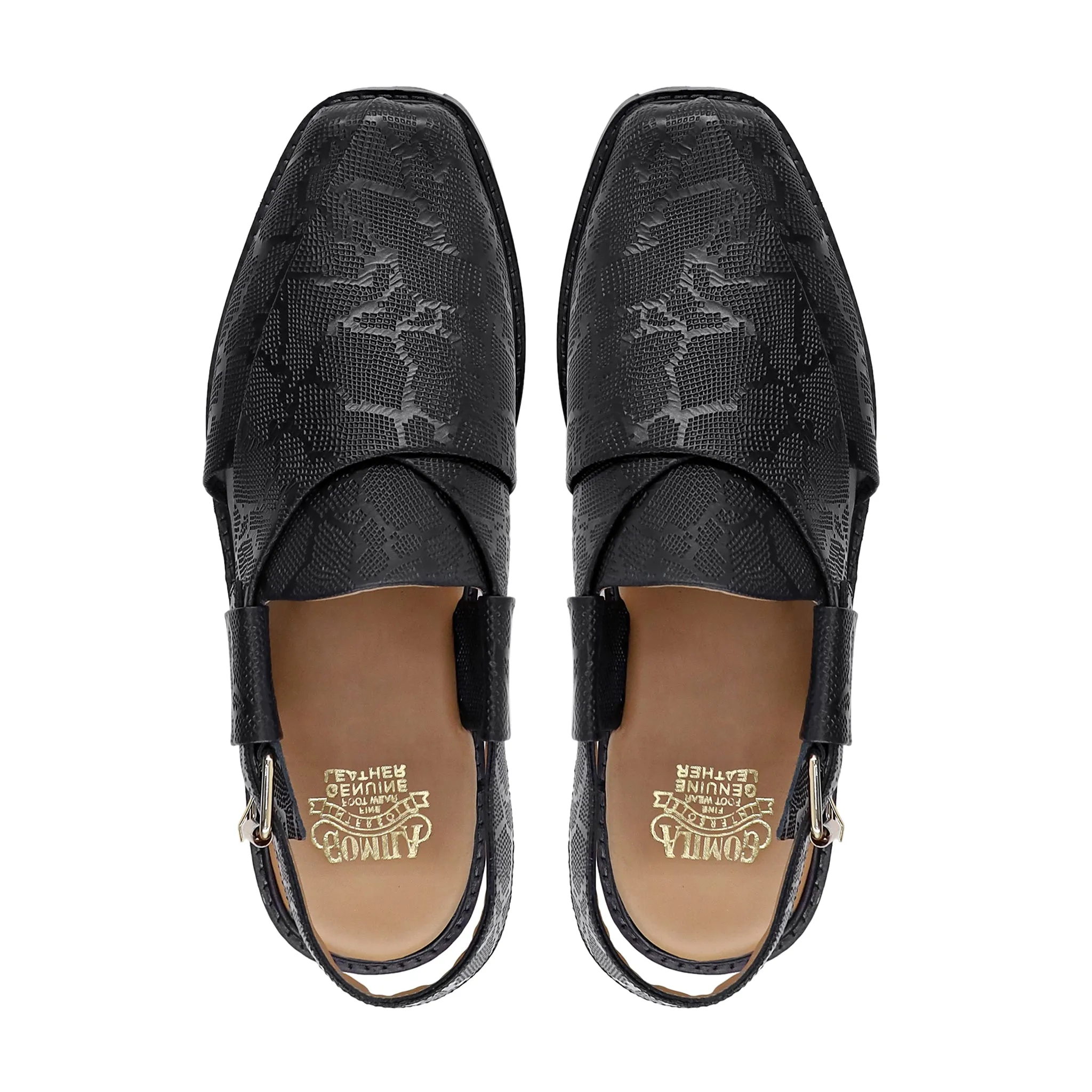 CANAN - BLACK PYTHON PRINTED SANDAL