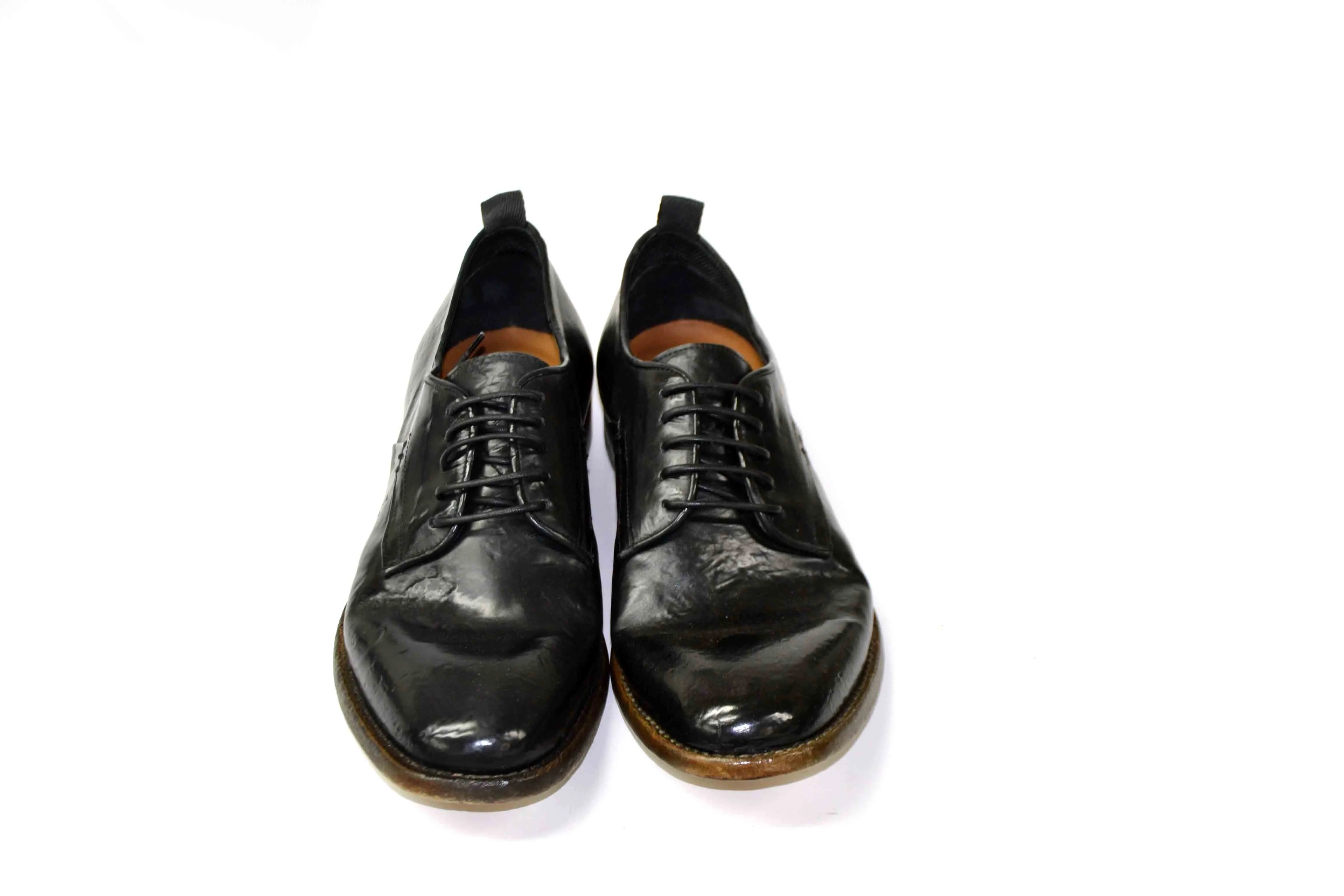 Chandler Black Leather Derby Shoes