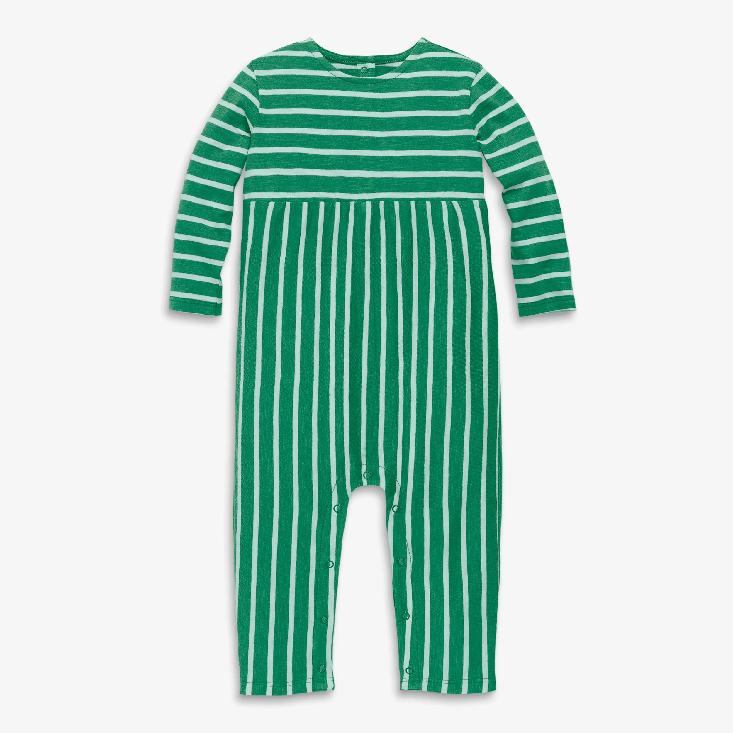 Clearance baby long sleeve explorer romper in stripe