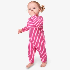 Clearance baby long sleeve explorer romper in stripe