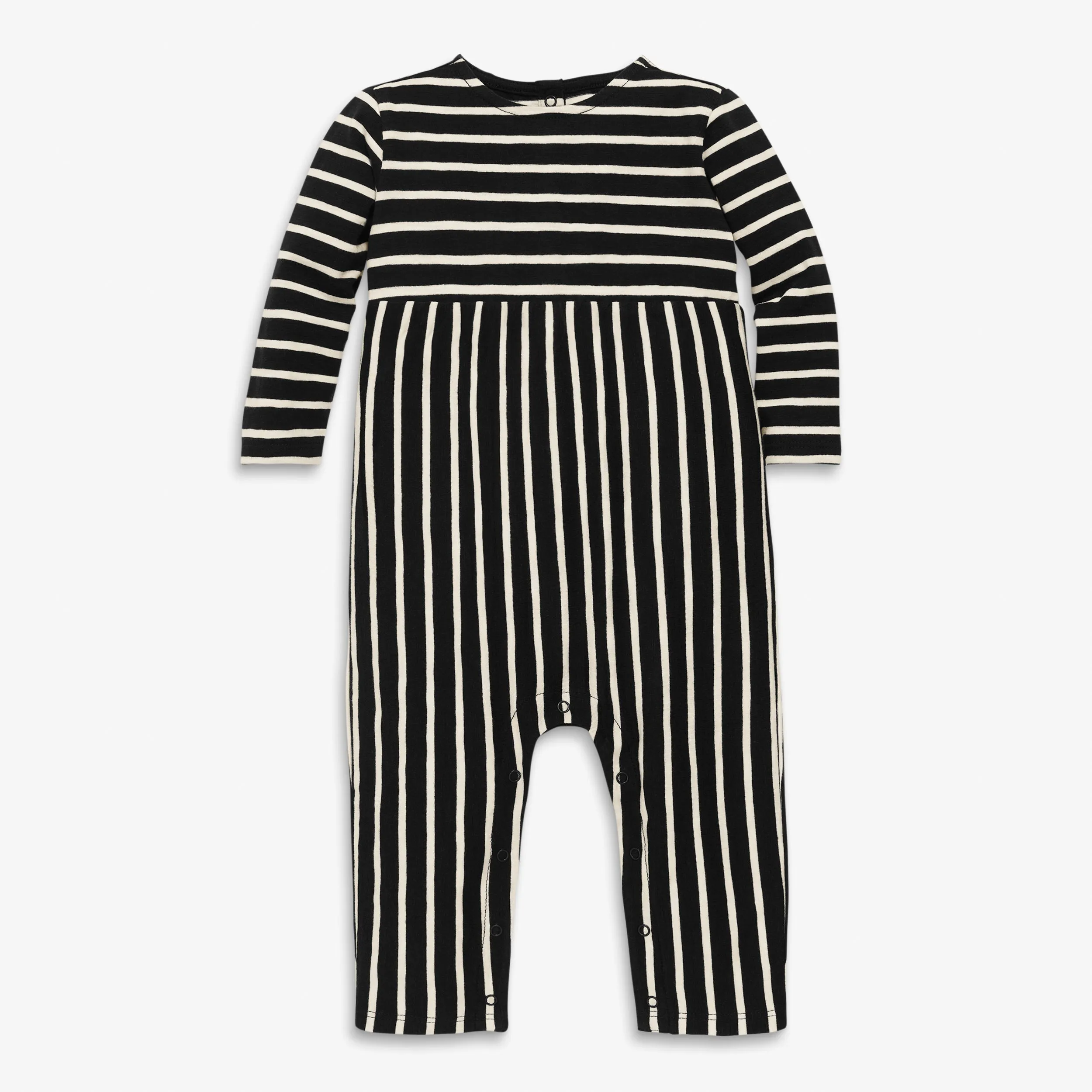 Clearance baby long sleeve explorer romper in stripe