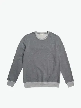 Color Block Crew Neck Sweatshirt Melange Grey