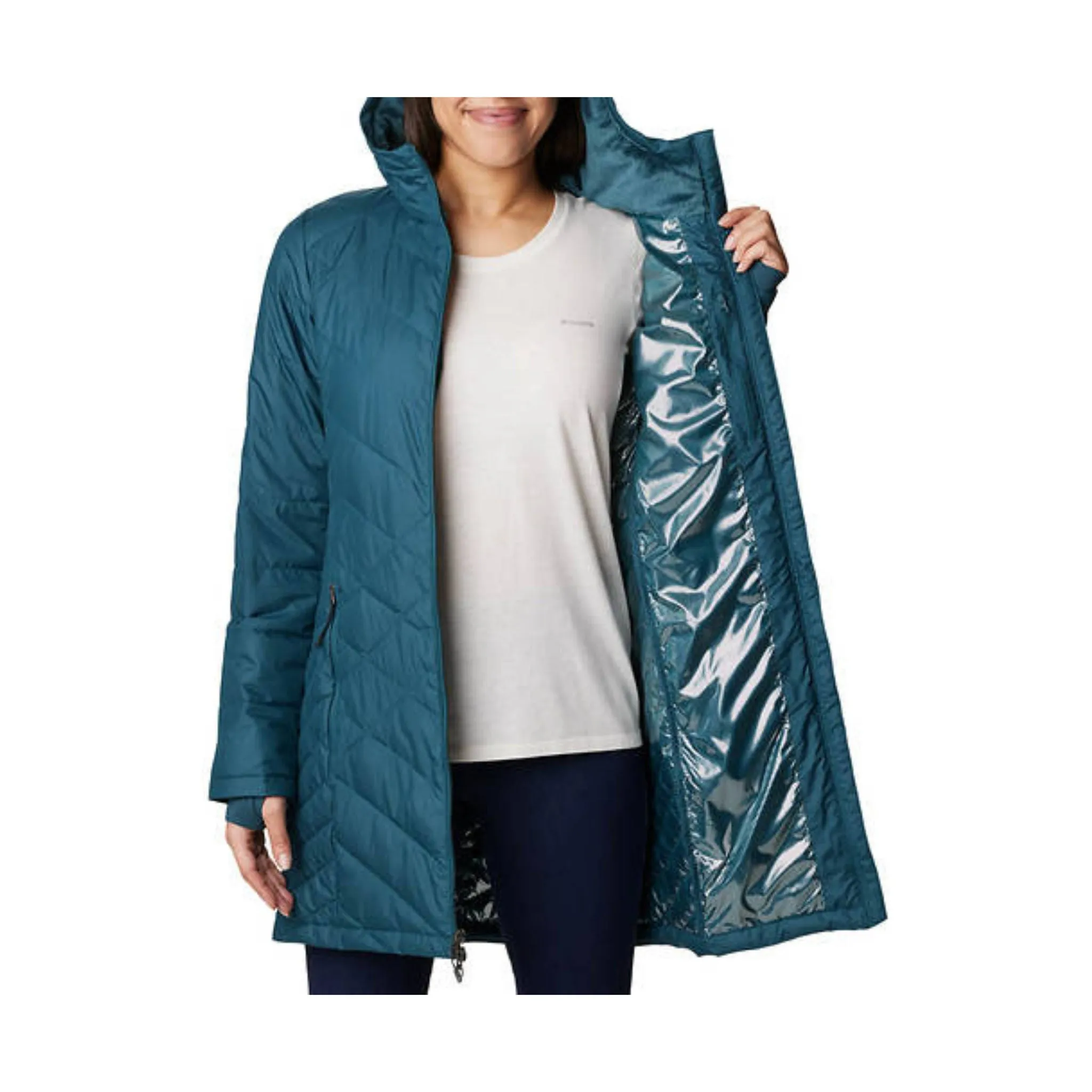 Columbia Women's Heavenly Long Hooded Jacket - Night Wave