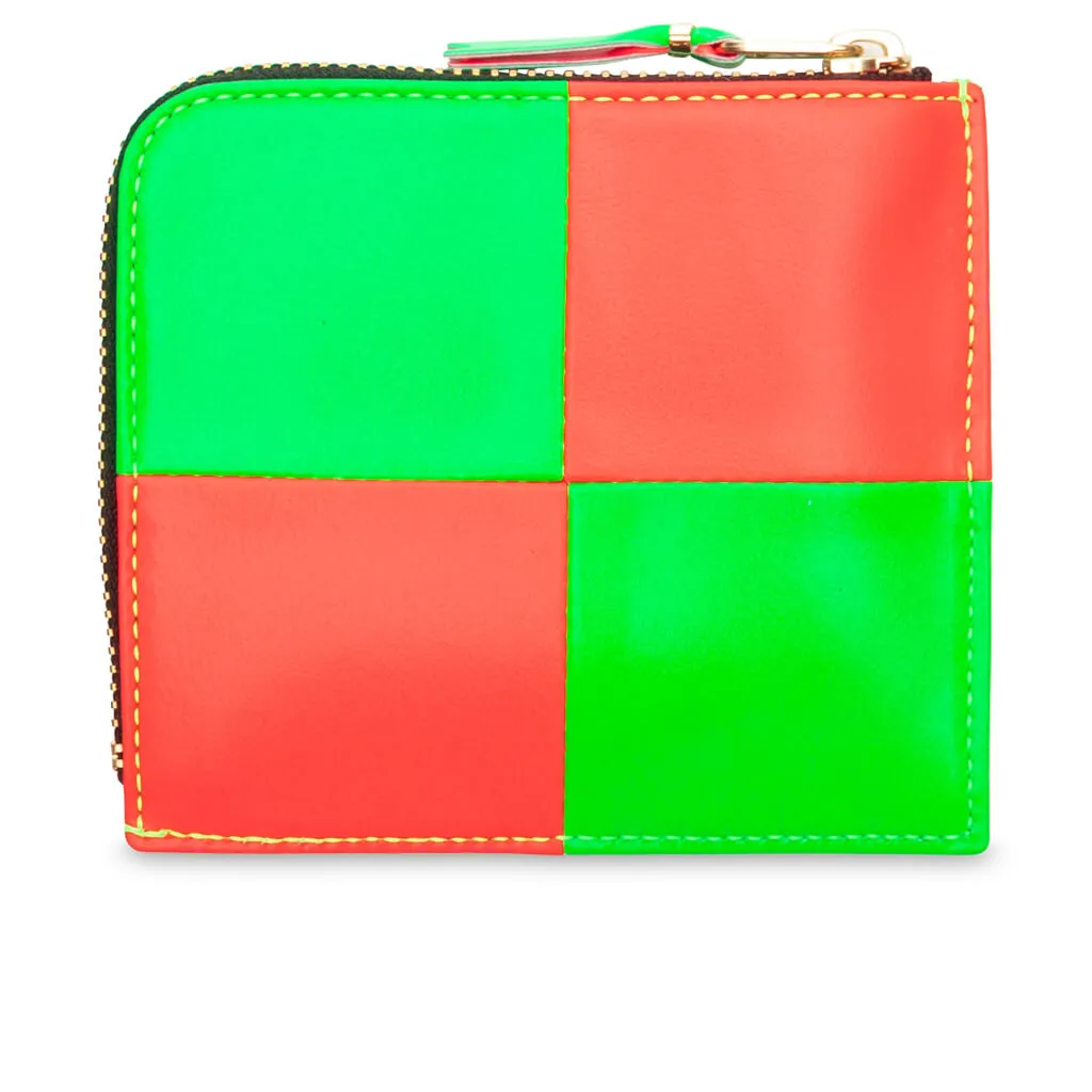 Comme des Garcons SA3100FS Fluo Squares Wallet - Orange/Green