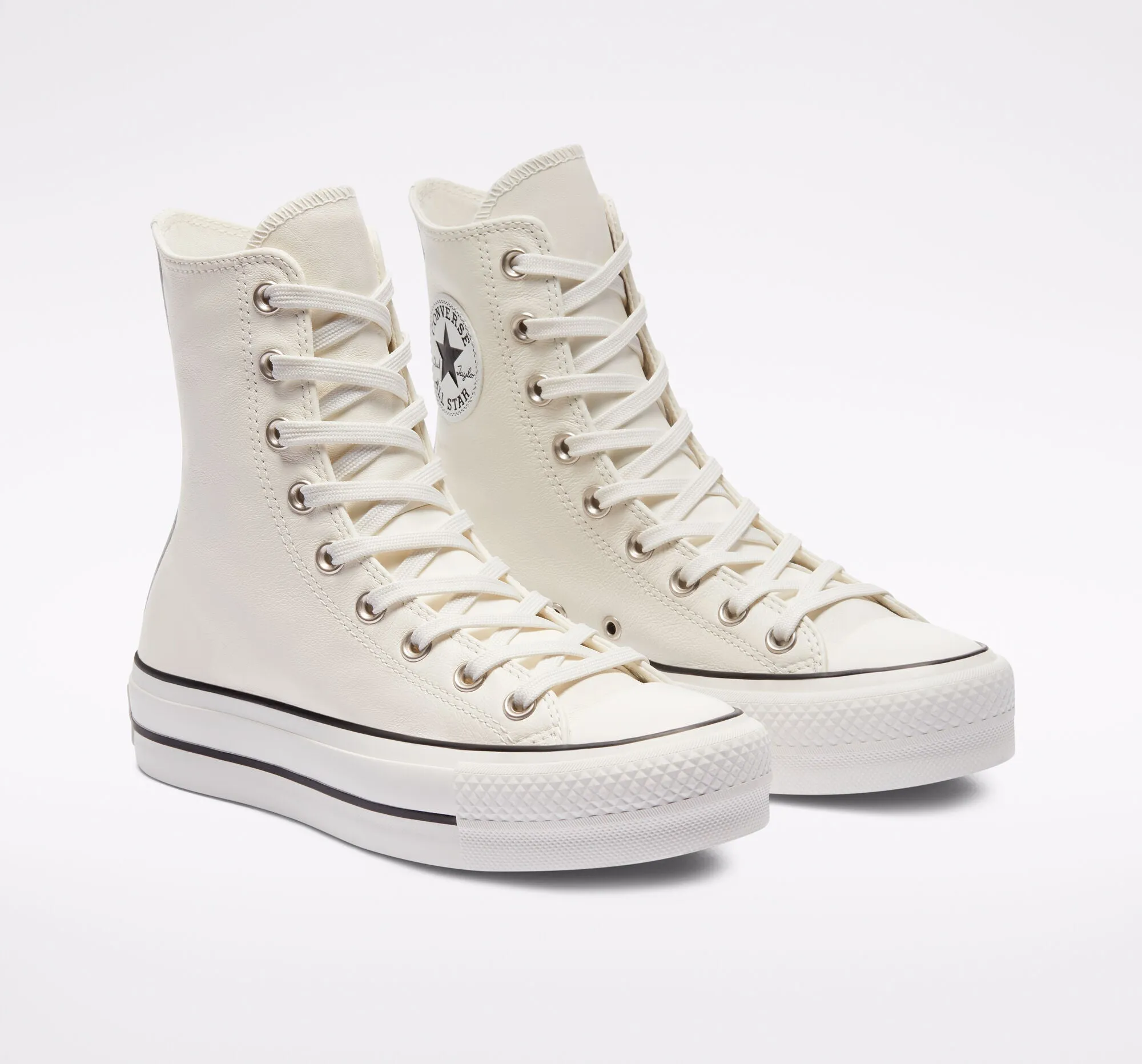 CONVERSE CHUCK PLATEAU EXTRA HIGH LIFT EGRET LEATHER