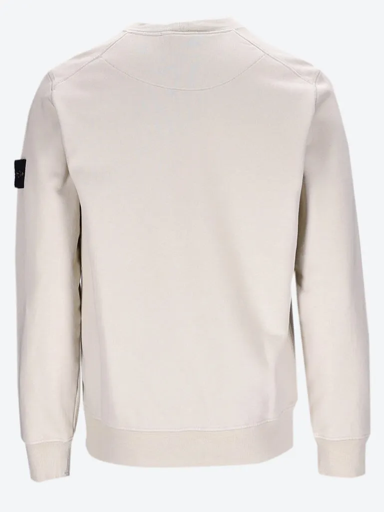 Cotton fleece garment dyed sweatshirt