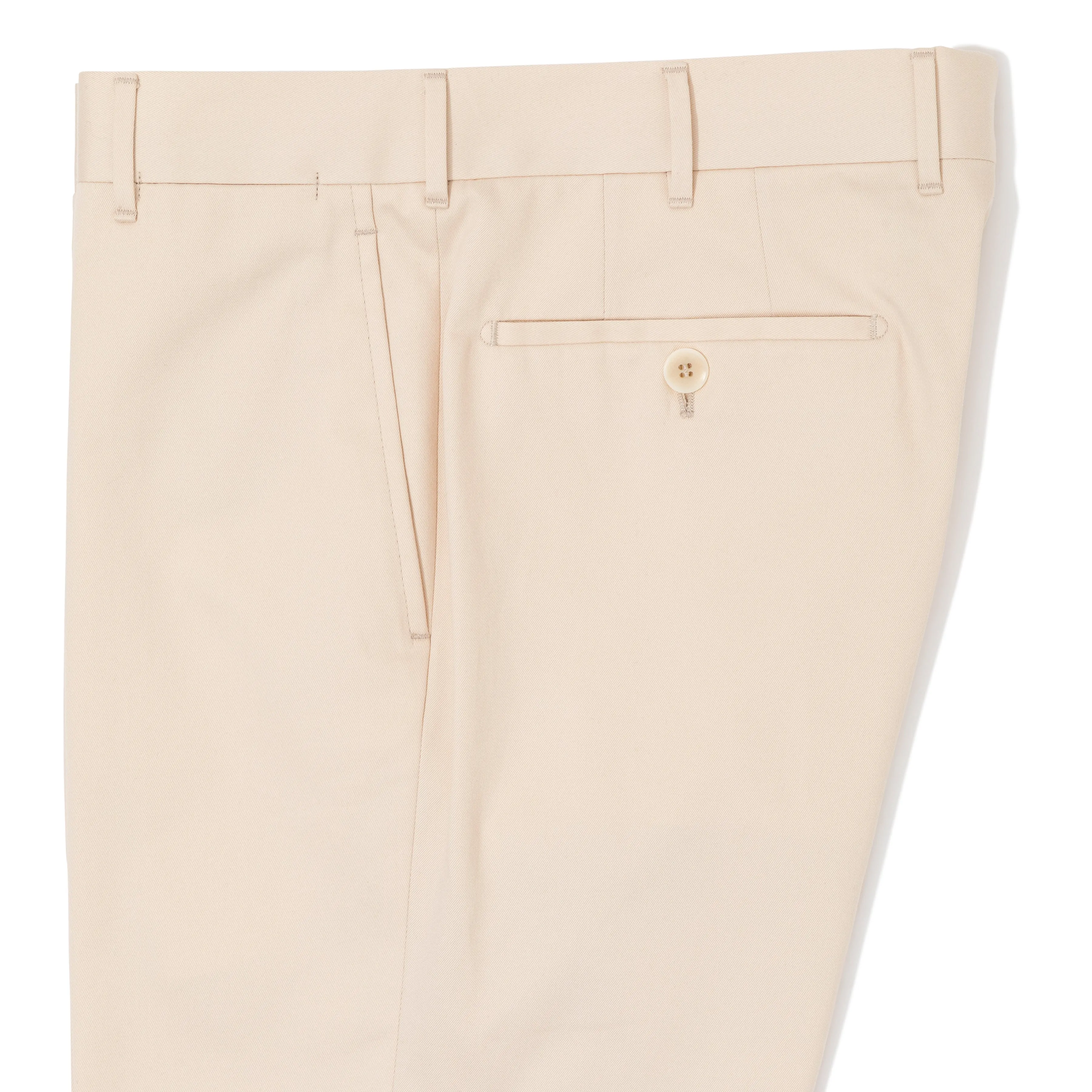 Cotton Gabardine Flat-front Trousers