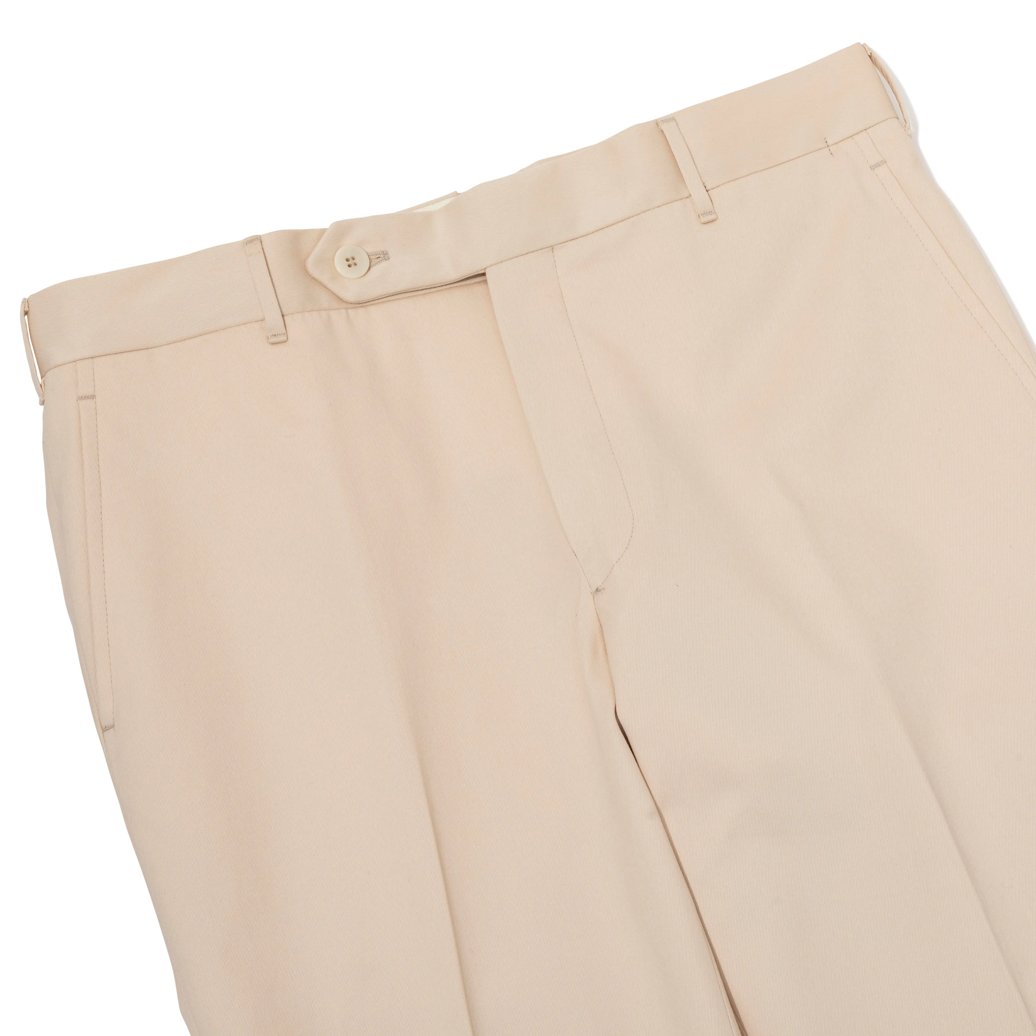 Cotton Gabardine Flat-front Trousers