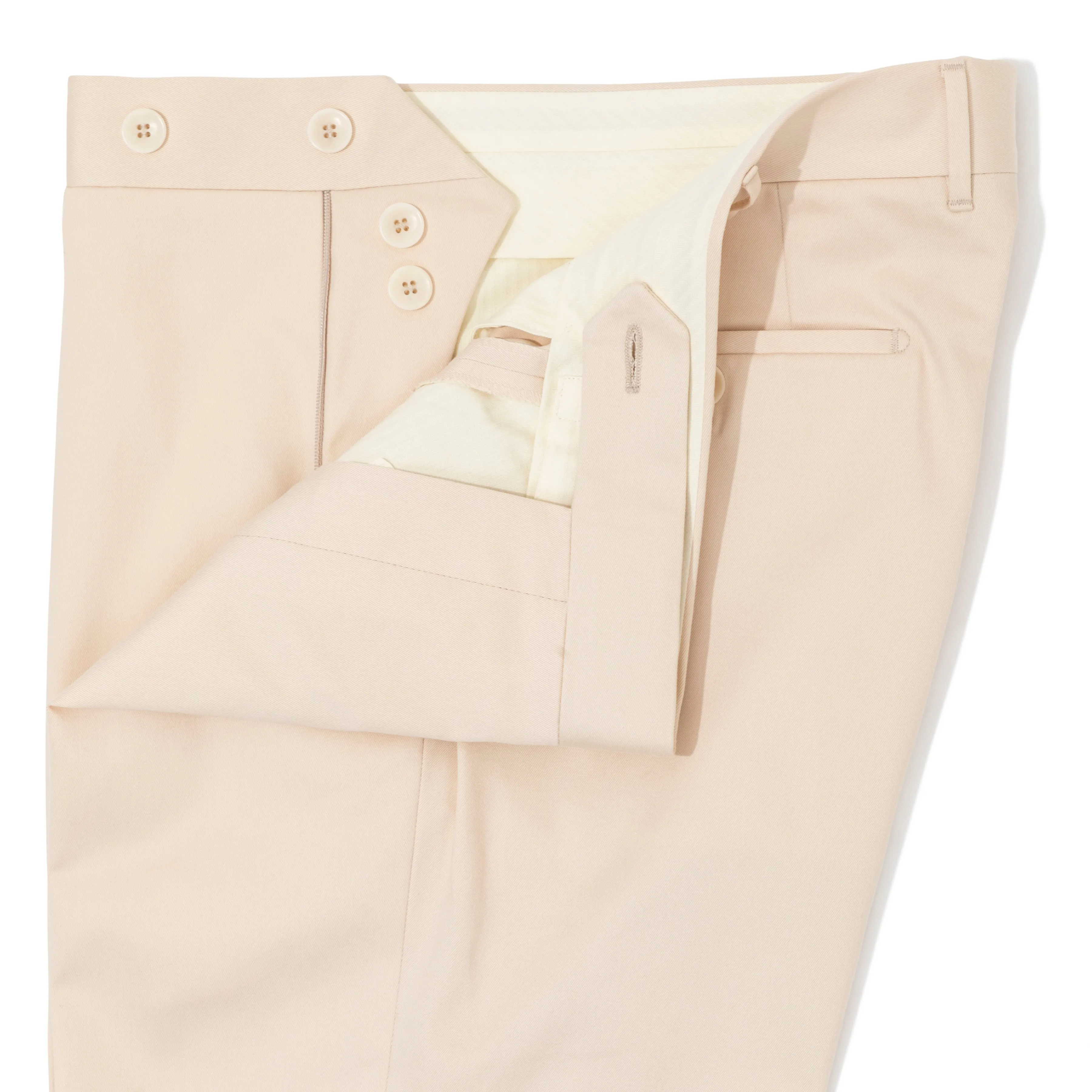 Cotton Gabardine Flat-front Trousers