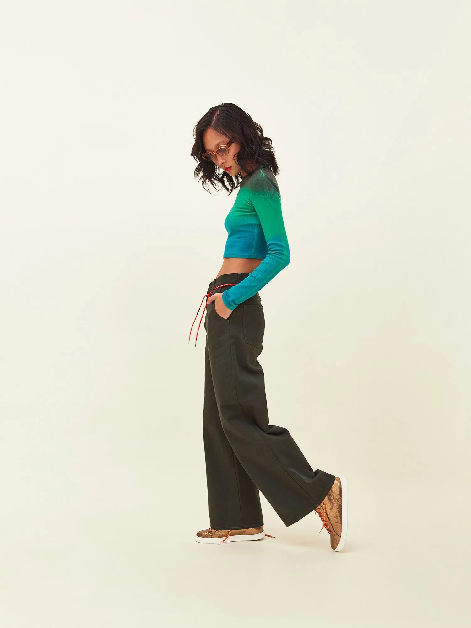 Cotton-Gabardine Straight-Leg Pants