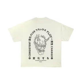 Cream Graphic Tee Living Skull