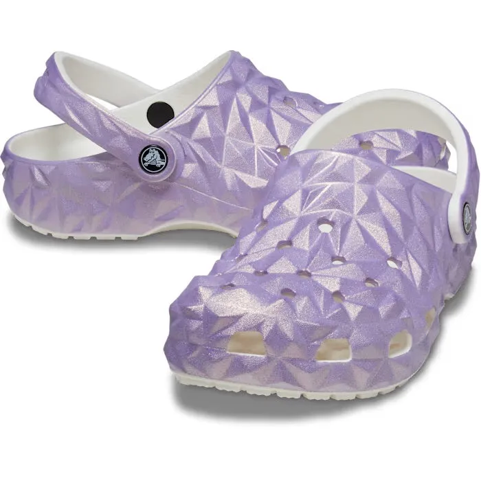 Crocs Classic Clog Iridescent Geo White Purple Adults