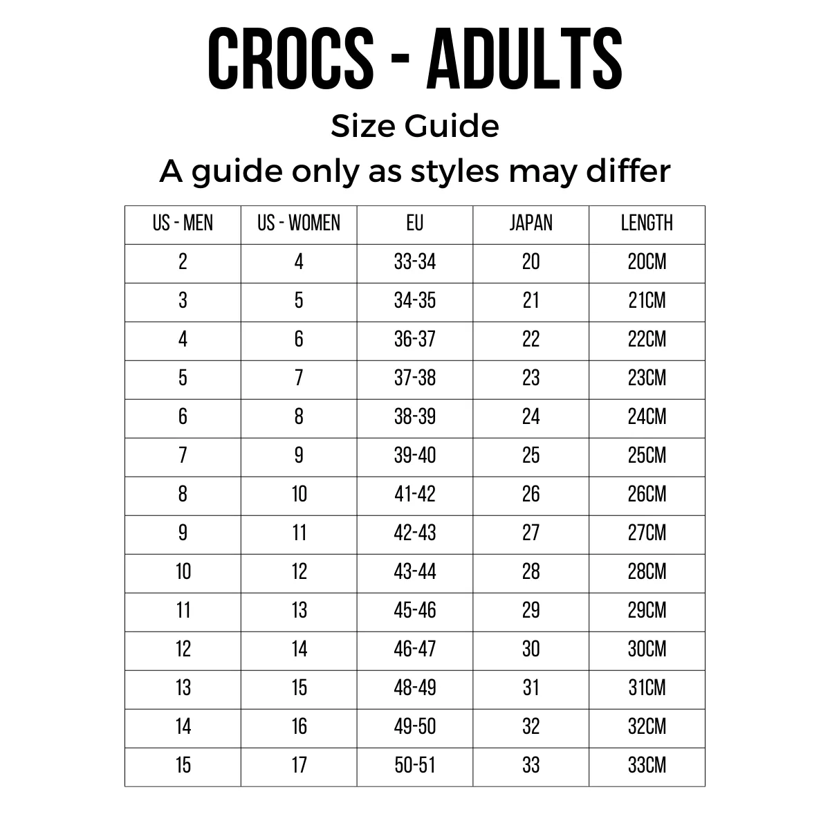 Crocs Classic Sandal Black Mens Womens Slide