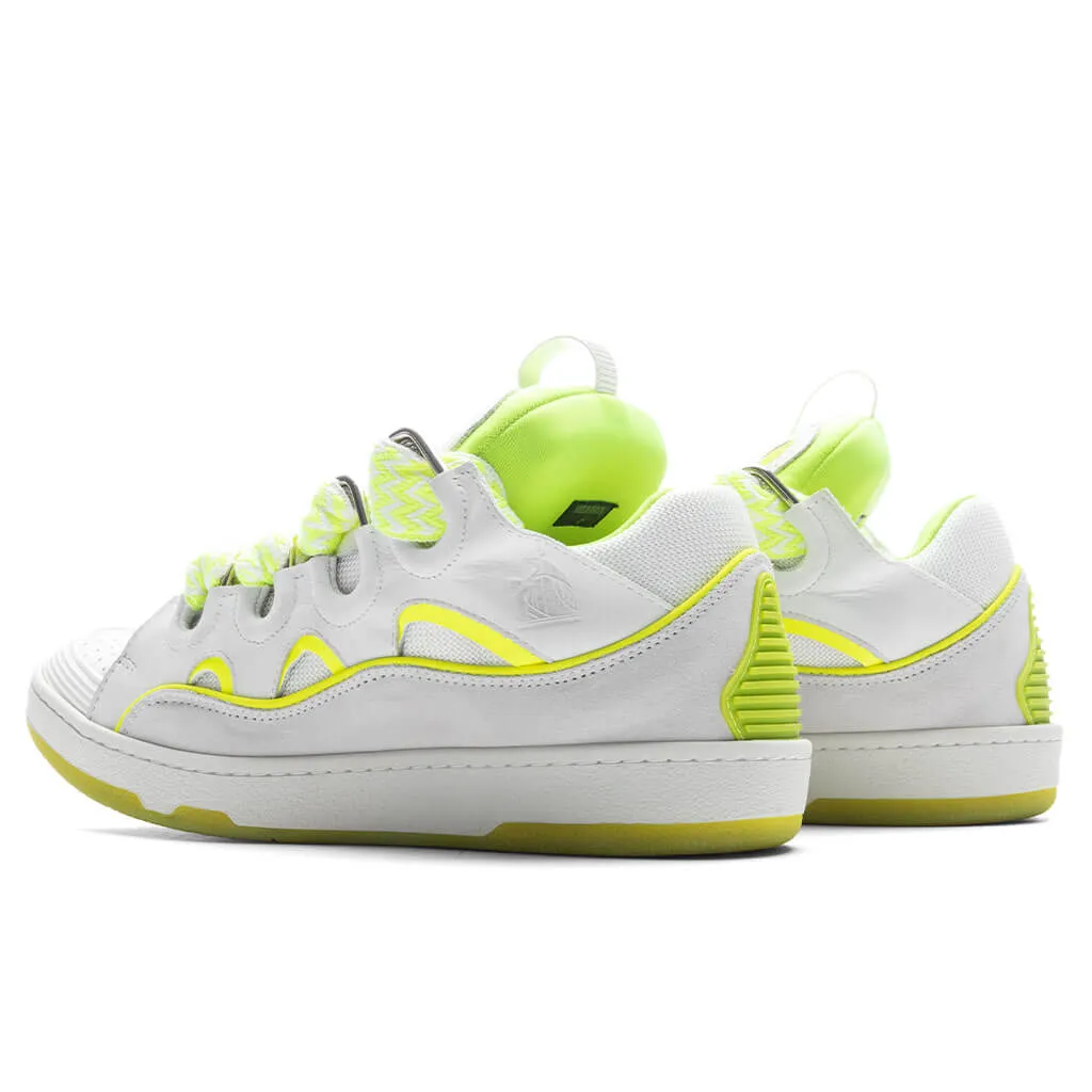 Curb Sneakers - White/Fluo Yellow