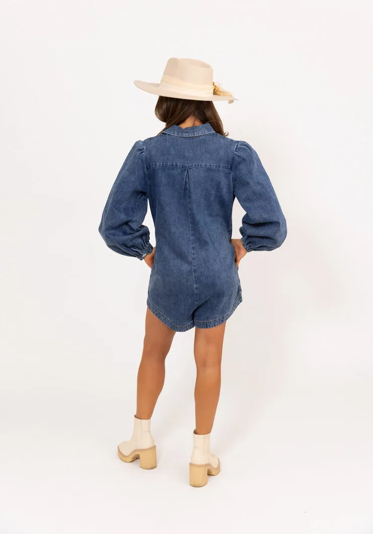 Denim Pocket Romper Playsuit