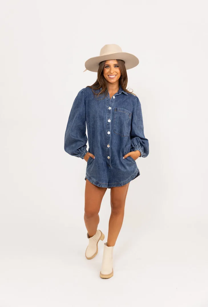 Denim Pocket Romper Playsuit