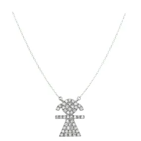 Diamond Pave Girl Necklace