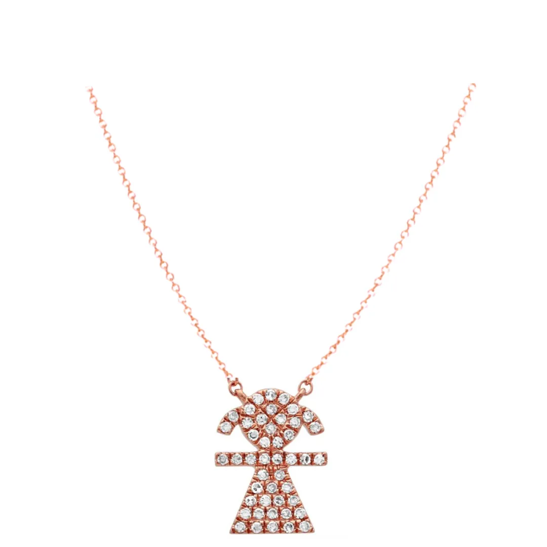 Diamond Pave Girl Necklace