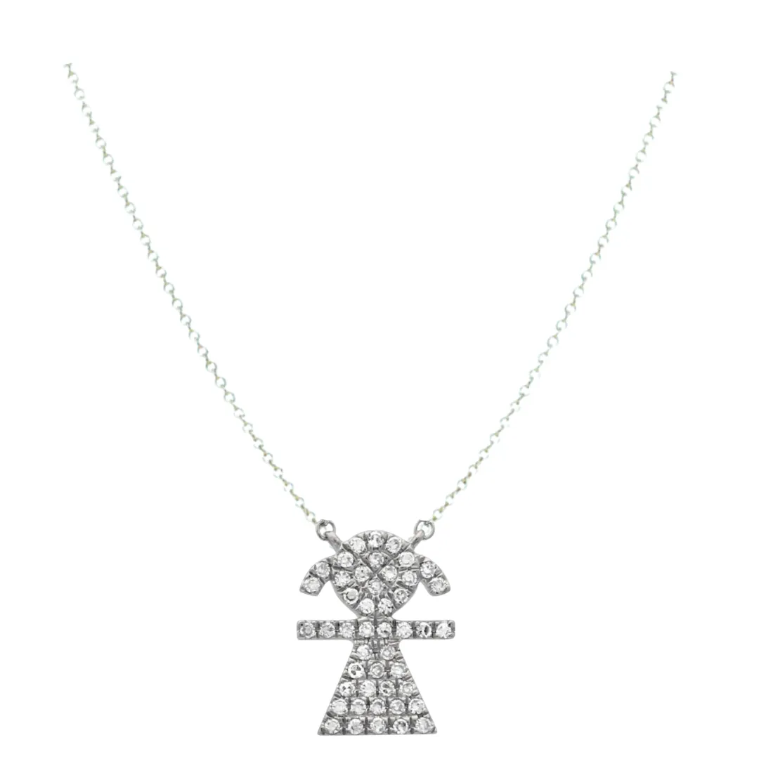 Diamond Pave Girl Necklace