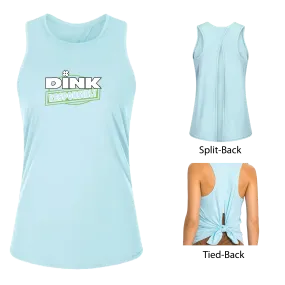 Dink Responsibly | Women's Split Back or Tied Back Pickleball Tank | 80/20 Nylon Spandex Mix