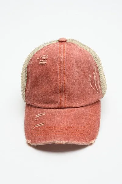 Distressed Mesh Baseball Caps