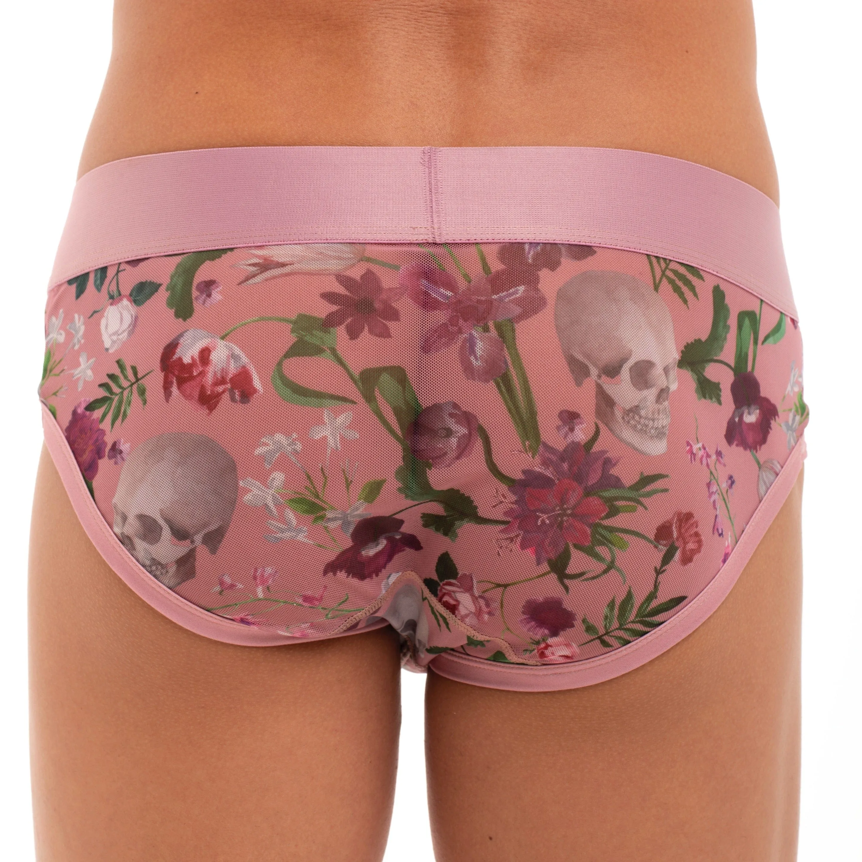 Dutch Floral Mesh Brief Pink