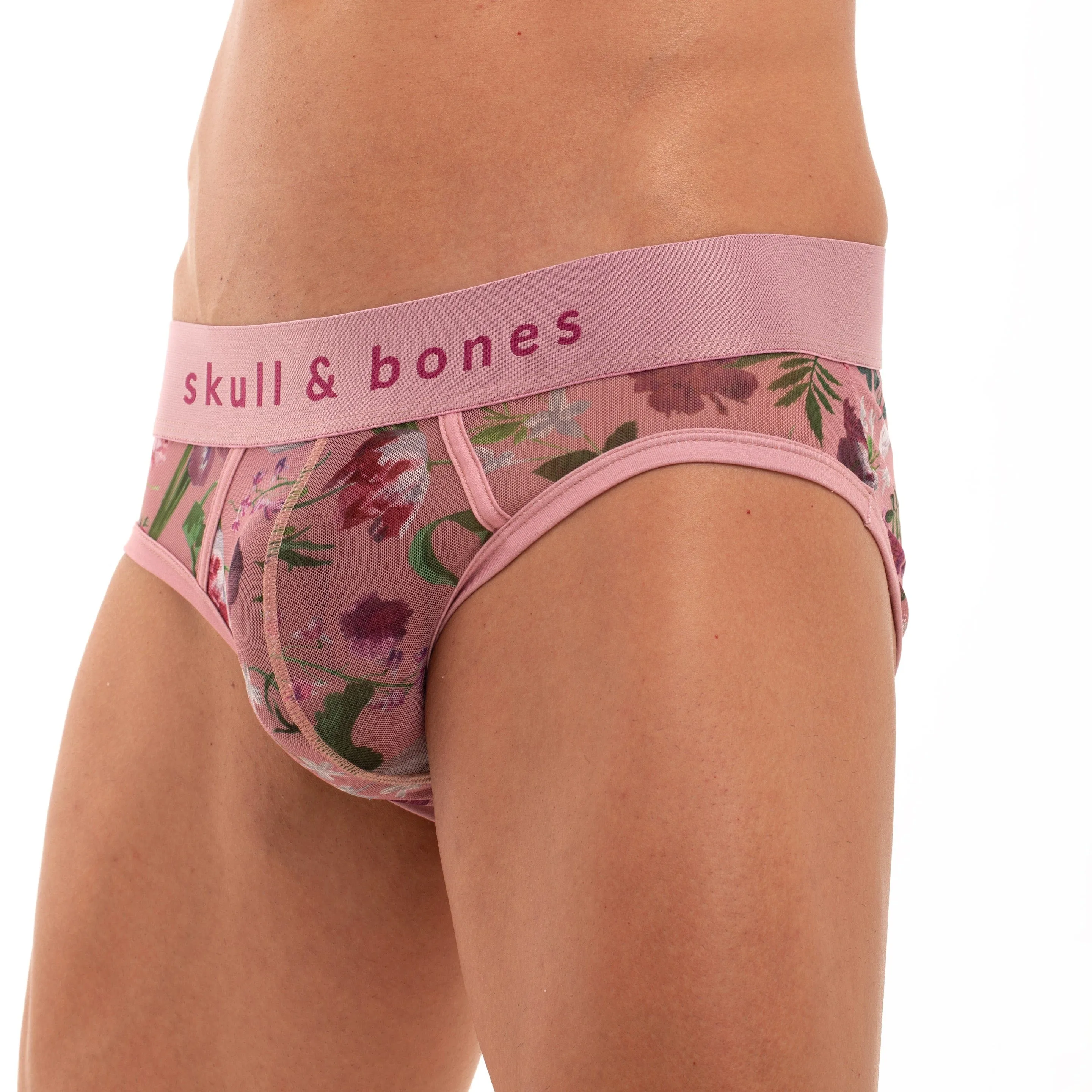 Dutch Floral Mesh Brief Pink