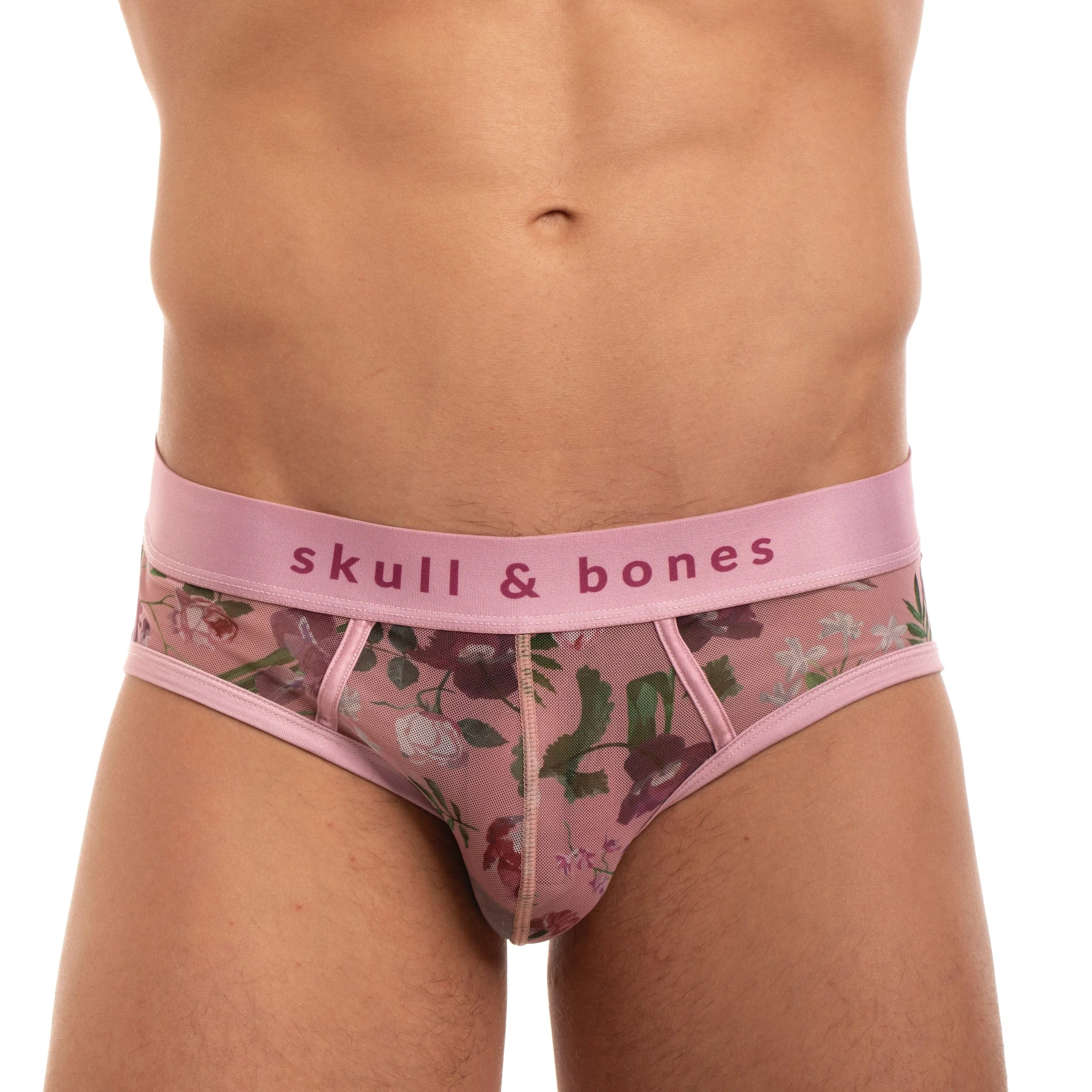 Dutch Floral Mesh Brief Pink