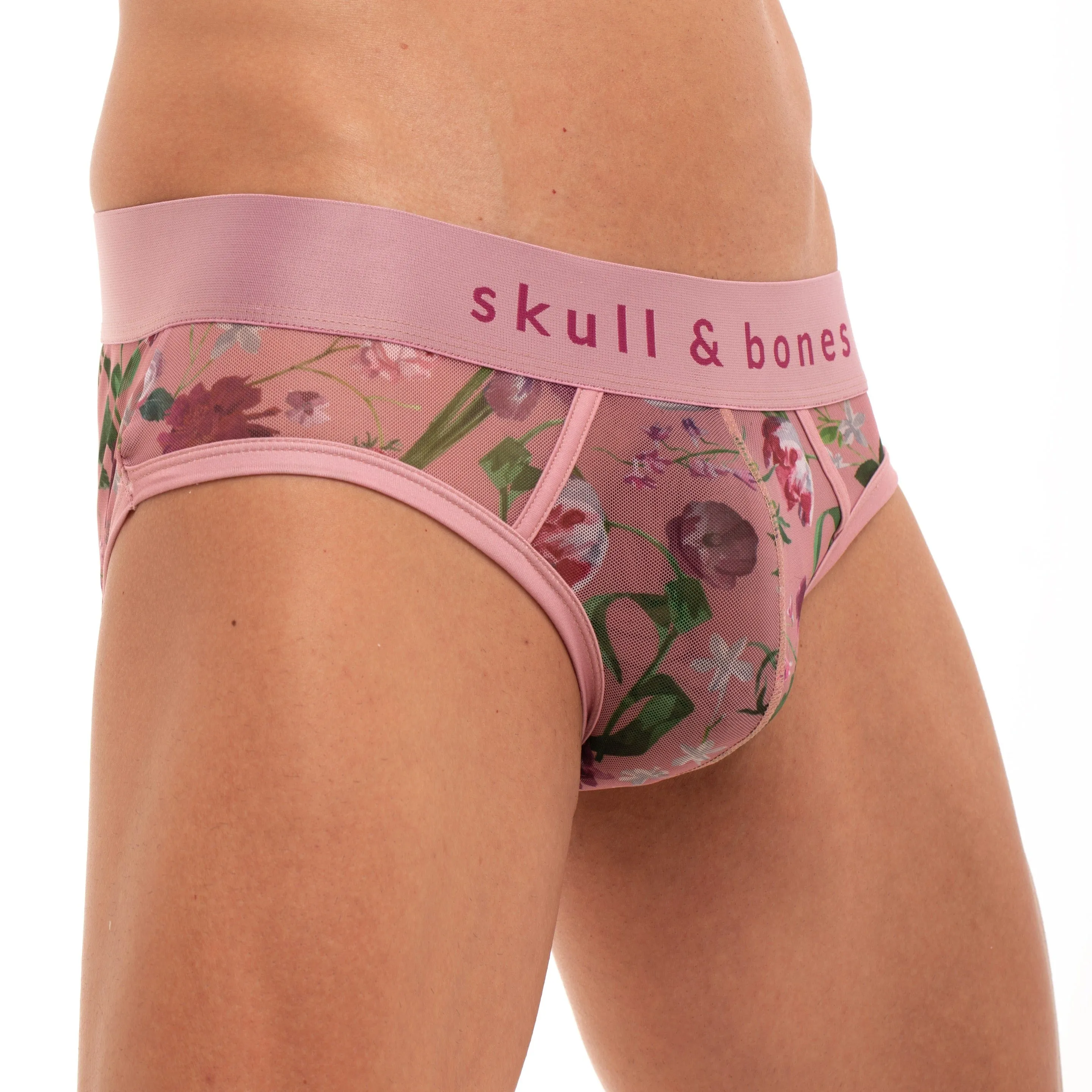 Dutch Floral Mesh Brief Pink