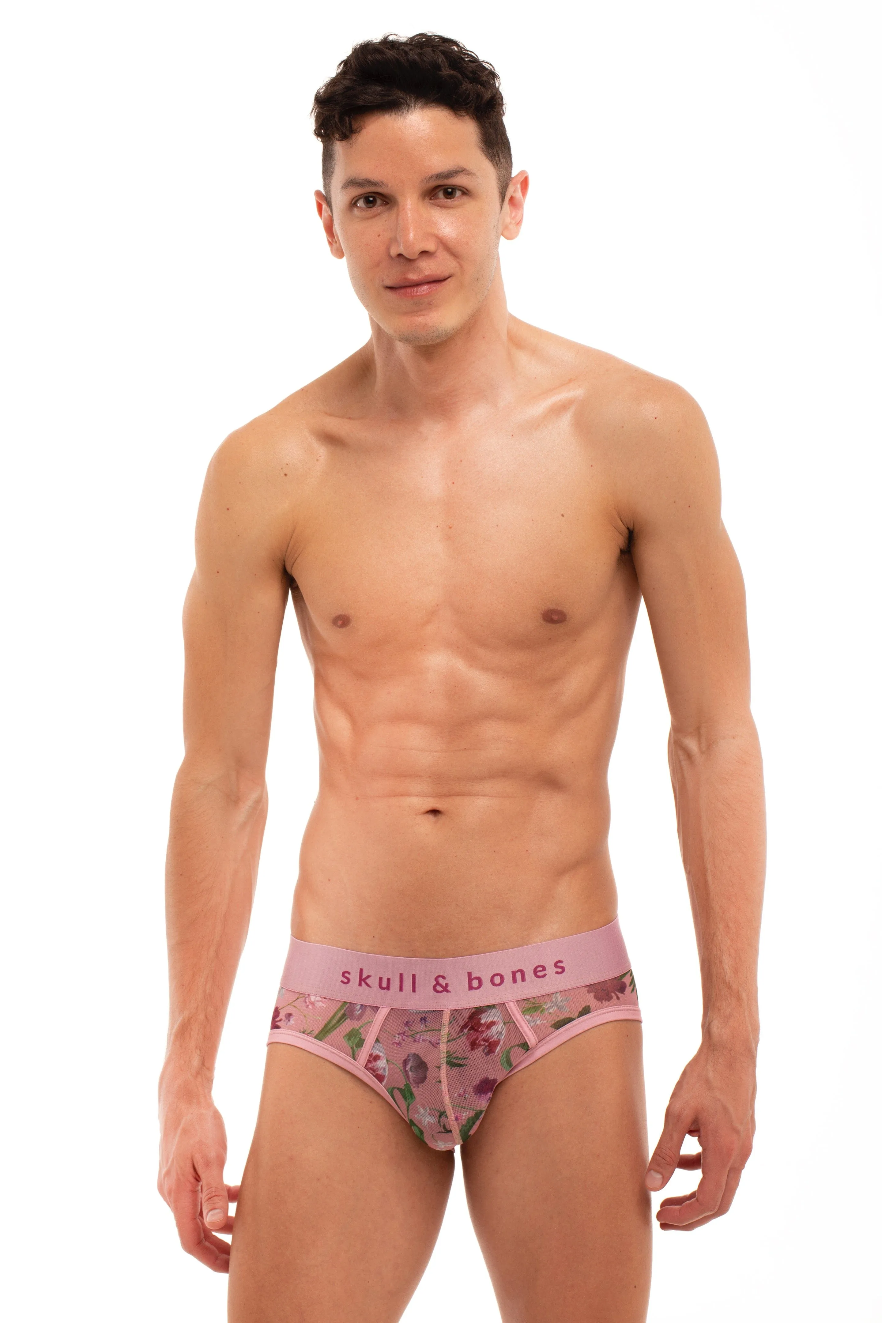 Dutch Floral Mesh Brief Pink