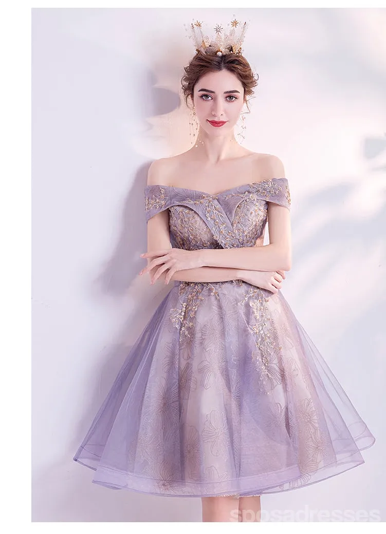 Elegant Off Shoulder Short Homecoming Dresses,Cheap Short Prom Dresses,CM904