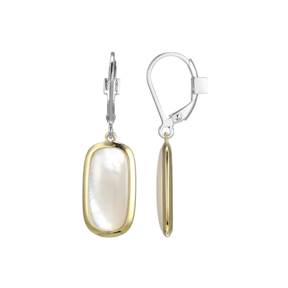 Elle Allure Two-Tone Mother of Pearl Drop Earrings